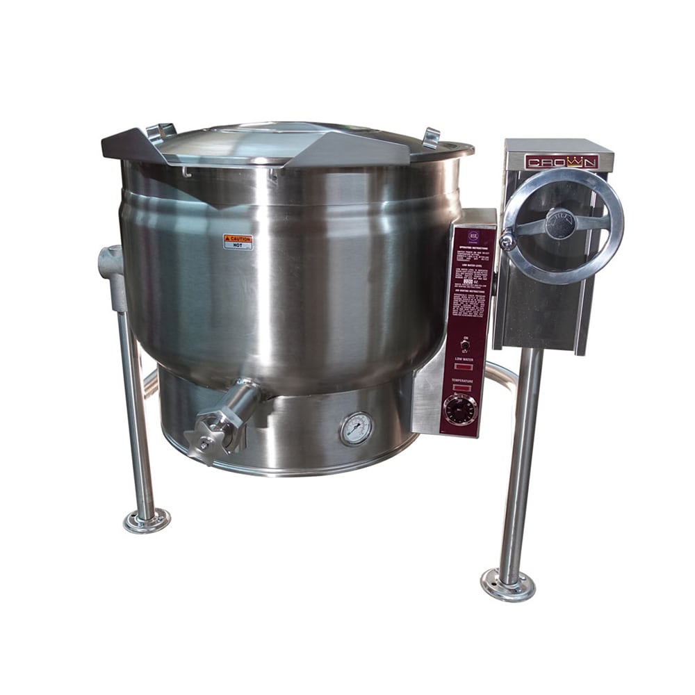 Crown Steam ELT-60F 60 gal. Steam Kettle - Manual Tilt, Full Jacket, 208v/3ph