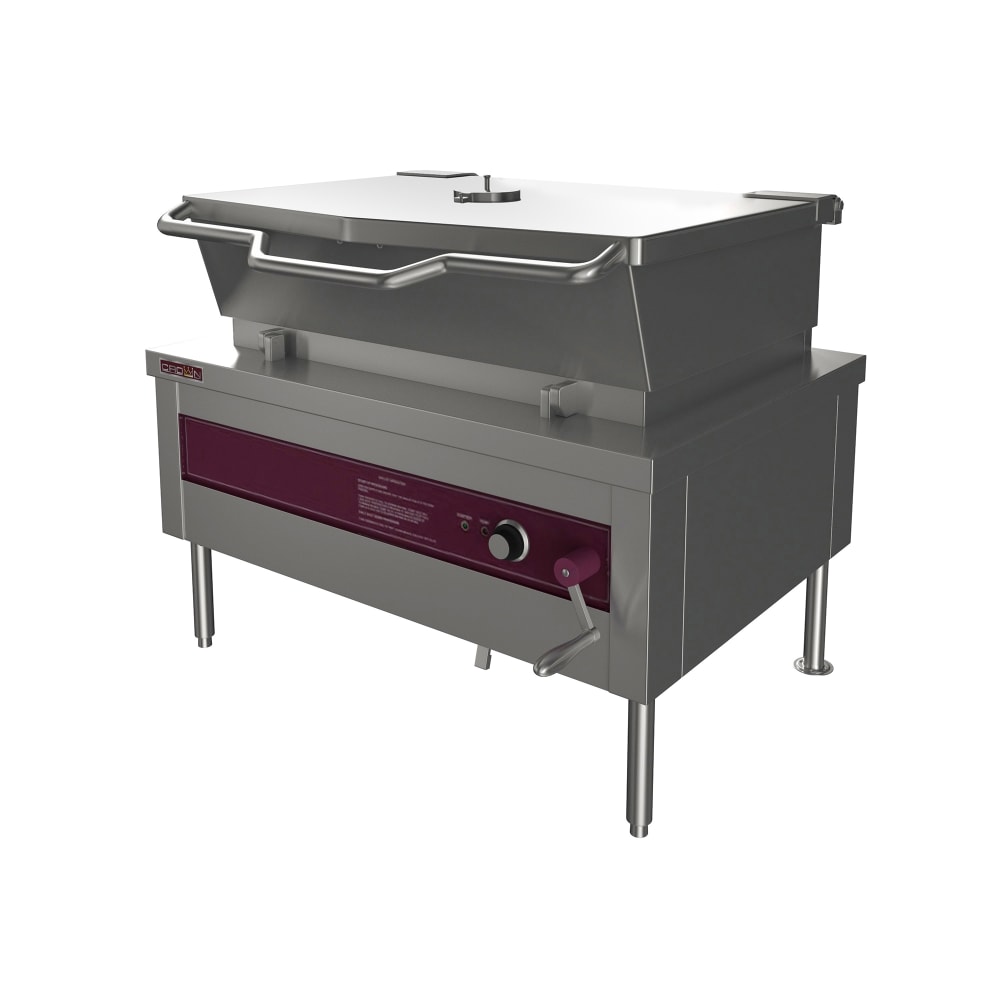 Crown Steam ES-40 40 gal. Tilt Skillet - Open Base, Measurement Marks, Strainer, 208v/3ph