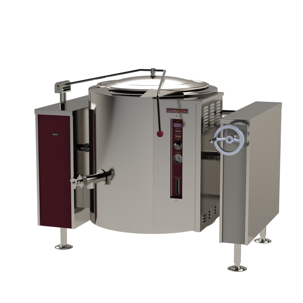 Crown Steam GLT-40 40 gal. Steam Kettle - Manual Tilt, 2/3 Jacket, Liquid Propane