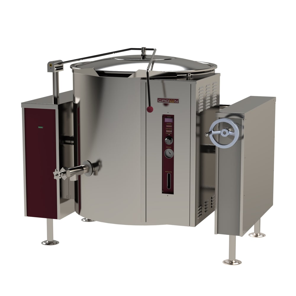 Crown Steam GLT-60 60 gal. Steam Kettle - Manual Tilt, 2/3 Jacket, Natural Gas