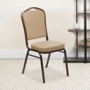 MoTak M001 Stackable Banquet Chair - Copper Steel Frame w/ Tan Vinyl Back & Seat thumbnail 10