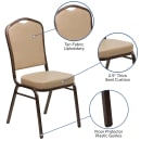 MoTak M001 Stackable Banquet Chair - Copper Steel Frame w/ Tan Vinyl Back & Seat thumbnail 6