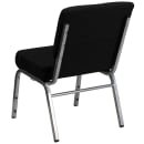 MoTak M002 Stackable Extra Wide Church Chair - Silver Steel Frame w/ Black Polyester Back & Seat thumbnail 4