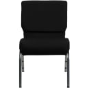 MoTak M002 Stackable Extra Wide Church Chair - Silver Steel Frame w/ Black Polyester Back & Seat thumbnail 5