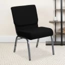 MoTak M002 Stackable Extra Wide Church Chair - Silver Steel Frame w/ Black Polyester Back & Seat thumbnail 9