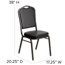 MoTak M003 Stackable Banquet Chair - Gold Steel Frame w/ Black Vinyl Back & Seat thumbnail 2
