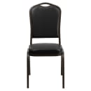 MoTak M003 Stackable Banquet Chair - Gold Steel Frame w/ Black Vinyl Back & Seat thumbnail 5