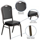 MoTak M003 Stackable Banquet Chair - Gold Steel Frame w/ Black Vinyl Back & Seat thumbnail 6