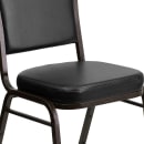 MoTak M003 Stackable Banquet Chair - Gold Steel Frame w/ Black Vinyl Back & Seat thumbnail 7