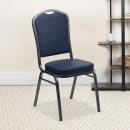 MoTak M004 Stackable Banquet Chair - Silver Steel Frame w/ Navy Blue Vinyl Back & Seat thumbnail 10