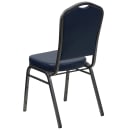 MoTak M004 Stackable Banquet Chair - Silver Steel Frame w/ Navy Blue Vinyl Back & Seat thumbnail 4
