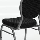 MoTak M005 Stackable Banquet Chair - Silver Steel Frame w/ Black Patterned Fabric Back & Seat thumbnail 8
