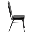MoTak M006 Stackable Banquet Chair - Silver Steel Frame w/ Black Vinyl Back & Seat thumbnail 3