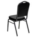MoTak M006 Stackable Banquet Chair - Silver Steel Frame w/ Black Vinyl Back & Seat thumbnail 4