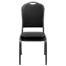 MoTak M006 Stackable Banquet Chair - Silver Steel Frame w/ Black Vinyl Back & Seat thumbnail 5
