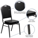 MoTak M006 Stackable Banquet Chair - Silver Steel Frame w/ Black Vinyl Back & Seat thumbnail 6