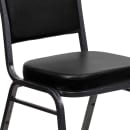 MoTak M006 Stackable Banquet Chair - Silver Steel Frame w/ Black Vinyl Back & Seat thumbnail 7