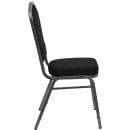 MoTak M007 Stackable Banquet Chair - Silver Steel Frame w/ Black Patterned Fabric Back & Seat thumbnail 3