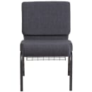 MoTak M008 Stackable Extra Wide Church Chair - Silver Steel Frame w/ Dark Gray Fabric Back & Seat thumbnail 5