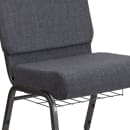 MoTak M008 Stackable Extra Wide Church Chair - Silver Steel Frame w/ Dark Gray Fabric Back & Seat thumbnail 7