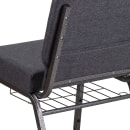 MoTak M008 Stackable Extra Wide Church Chair - Silver Steel Frame w/ Dark Gray Fabric Back & Seat thumbnail 8