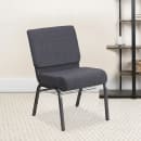 MoTak M008 Stackable Extra Wide Church Chair - Silver Steel Frame w/ Dark Gray Fabric Back & Seat thumbnail 9