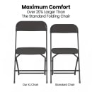 MoTak M010 Indoor/Outdoor Extra Large Folding Chair - Black Plastic Back & Seat w/ Black Steel Frame thumbnail 5
