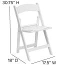 MoTak M011 Indoor/Outdoor Folding Chair - White Vinyl Back & Seat w/ White Resin Frame thumbnail 2