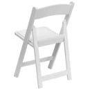 MoTak M011 Indoor/Outdoor Folding Chair - White Vinyl Back & Seat w/ White Resin Frame thumbnail 4