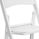 MoTak M011 Indoor/Outdoor Folding Chair - White Vinyl Back & Seat w/ White Resin Frame thumbnail 7