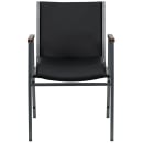 MoTak M013 Stackable Chair - Silver Steel Frame w/ Black Vinyl Back & Seat thumbnail 6