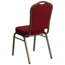 MoTak M016 Stackable Banquet Chair - Gold Steel Frame w/ Burgundy Fabric Back & Seat thumbnail 4