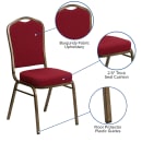 MoTak M016 Stackable Banquet Chair - Gold Steel Frame w/ Burgundy Fabric Back & Seat thumbnail 6