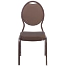MoTak M017 Stackable Banquet Chair - Copper Steel Frame w/ Brown Patterned Fabric Back & Seat thumbnail 5