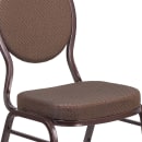 MoTak M017 Stackable Banquet Chair - Copper Steel Frame w/ Brown Patterned Fabric Back & Seat thumbnail 7