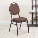 MoTak M017 Stackable Banquet Chair - Copper Steel Frame w/ Brown Patterned Fabric Back & Seat thumbnail 9