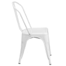 MoTak M018 Stackable Side Chair w/ Vertical Slat Back - White Powder Coated Steel, Indoor/Outdoor thumbnail 3