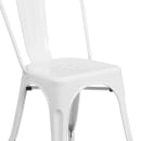 MoTak M018 Stackable Side Chair w/ Vertical Slat Back - White Powder Coated Steel, Indoor/Outdoor thumbnail 7