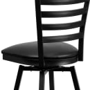 MoTak M019 Swivel Bar Stool w/ Ladder Back - Black Vinyl Seat, Black Powder Coated Steel thumbnail 8