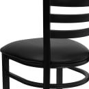 MoTak M020 Restaurant Chair w/ Ladder Back - Black Vinyl Seat w/ Black Powder Coated Steel Frame thumbnail 8