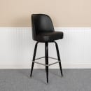 MoTak M022 Bar Stool w/ Black Frame & Chrome Foot Ring, Black Vinyl Bucket Seat thumbnail 11