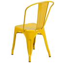 MoTak M023 Stackable Side Chair w/ Vertical Slat Back - Yellow Powder Coated Steel, Indoor/Outdoor thumbnail 4