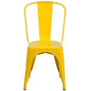 MoTak M023 Stackable Side Chair w/ Vertical Slat Back - Yellow Powder Coated Steel, Indoor/Outdoor thumbnail 5