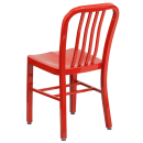 MoTak M025 Chair w/ Vertical Slat Back - Red Powder Coated Steel, Indoor/Outdoor thumbnail 4