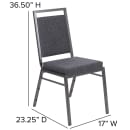 MoTak M026 Stackable Banquet Chair - Silver Steel Frame w/ Dark Gray Fabric Back & Seat thumbnail 2