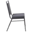 MoTak M026 Stackable Banquet Chair - Silver Steel Frame w/ Dark Gray Fabric Back & Seat thumbnail 3