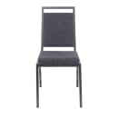 MoTak M026 Stackable Banquet Chair - Silver Steel Frame w/ Dark Gray Fabric Back & Seat thumbnail 5
