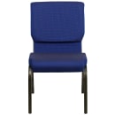 MoTak M027 Stackable Church Chair - Gold Steel Frame w/ Navy Blue Dot Fabric Back & Seat thumbnail 4