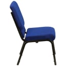 MoTak M027 Stackable Church Chair - Gold Steel Frame w/ Navy Blue Dot Fabric Back & Seat thumbnail 5