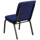 MoTak M027 Stackable Church Chair - Gold Steel Frame w/ Navy Blue Dot Fabric Back & Seat thumbnail 6